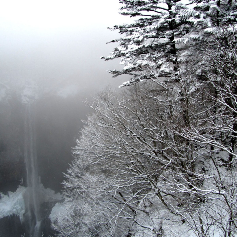 Водопад Кэгон в зимнем тумане; Тотиги