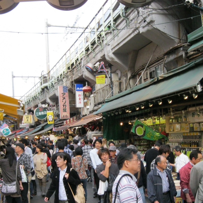 Использование площадей под железной дорогой для торговли - старая традиция густонаселенной Японии; Токио